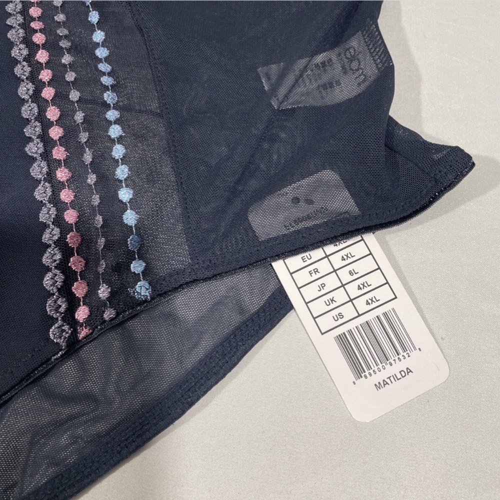 NWT Elomi [ 4XL ] Matilda‎ Embellished Briefs in Unicorn Blue/Grey - Picture 7 of 11